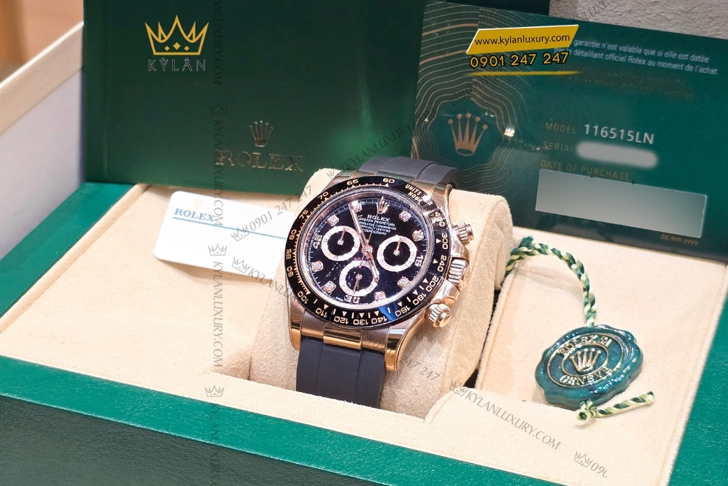 Kỳ Lân Luxury rolex cosmograph daytona 40 16515ln 0057 10 Đồng hồ Rolex Cosmograph Daytona 40 vàng hồng 116515LN-0057