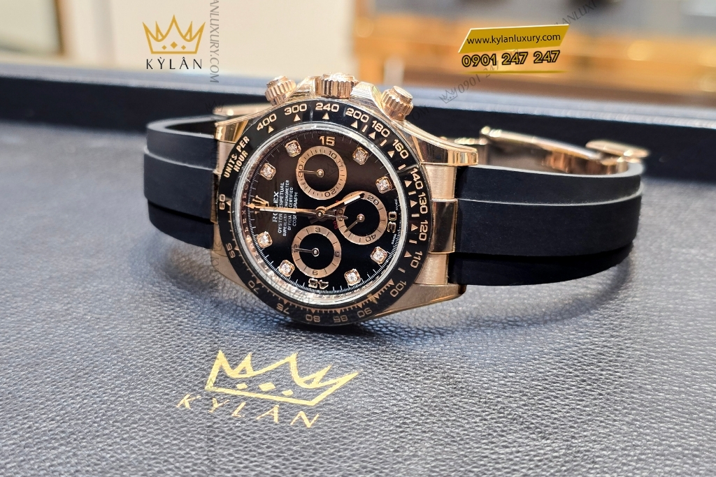 Kỳ Lân Luxury rolex cosmograph daytona 40 16515ln 0057 5 Đồng hồ Rolex Cosmograph Daytona 40 vàng hồng 16515LN-0057