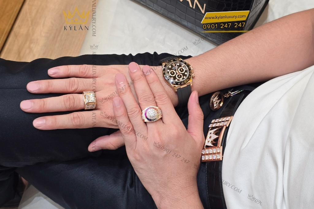 Kỳ Lân Luxury rolex cosmograph daytona 40 16515ln 0057 7 Đồng hồ Rolex Cosmograph Daytona 40 vàng hồng 16515LN-0057