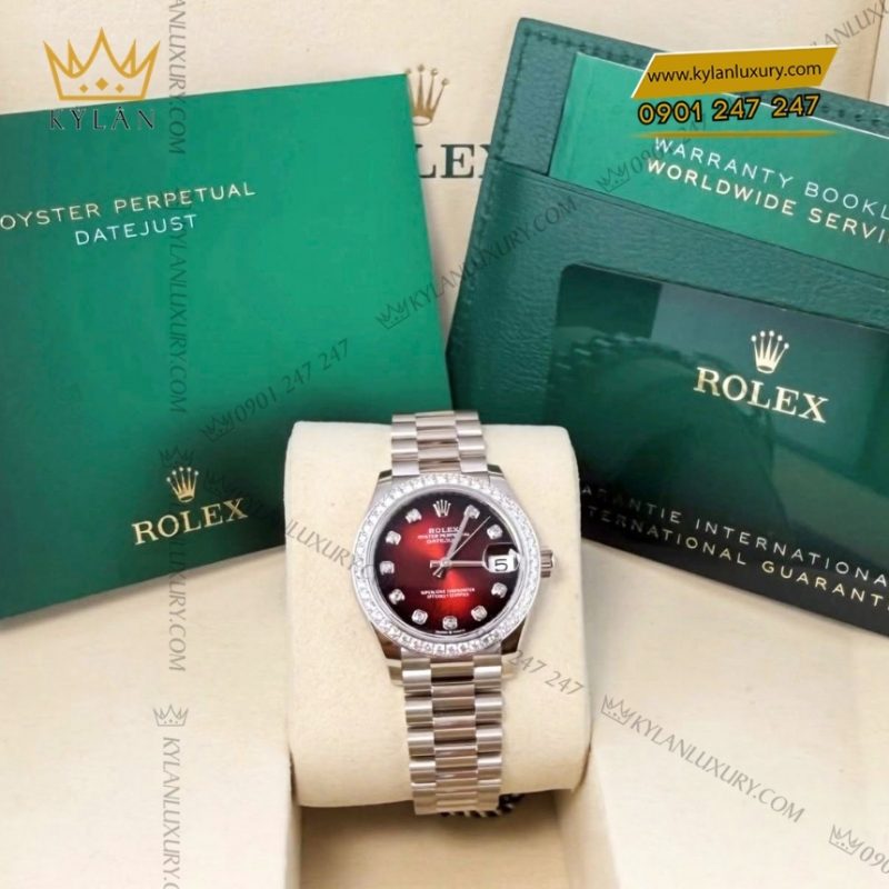 Đồng hồ Rolex Datejust 31 mặt số đỏ ombré 278289RBR-0028