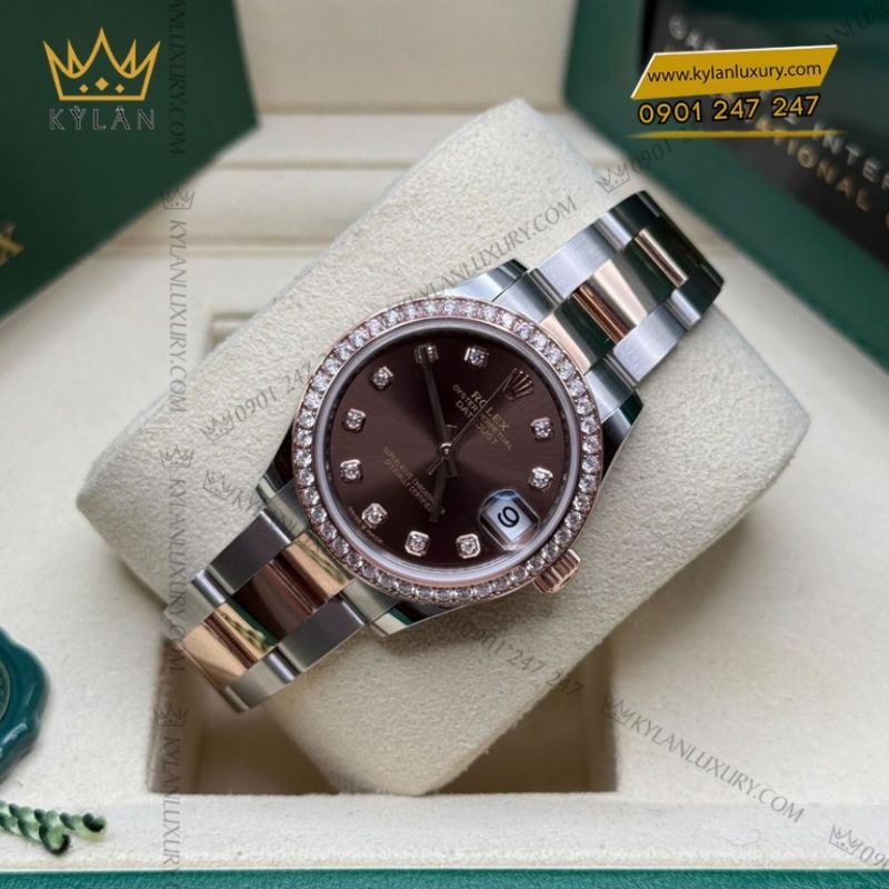 Đồng hồ Rolex Datejust 31 mặt chocolate kim cương 278381RBR-0027