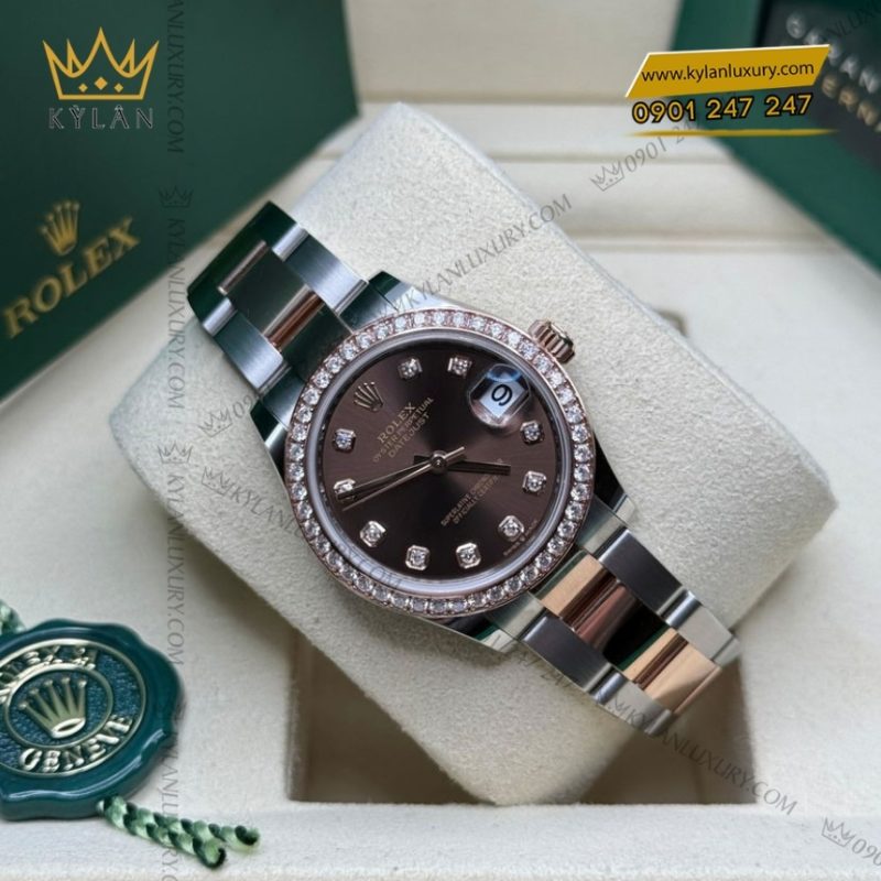 Đồng hồ Rolex Datejust 31 mặt chocolate kim cương 278381RBR-0027