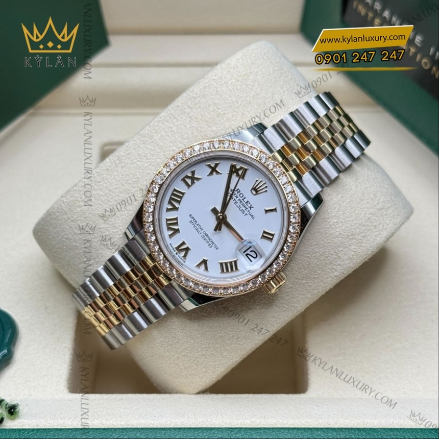 Kỳ Lân Luxury rolex datejust 31 278383rbr 0002 mat trang la ma 9 Đồng hồ Rolex Datejust 31 mặt trắng La Mã 278383RBR-0002