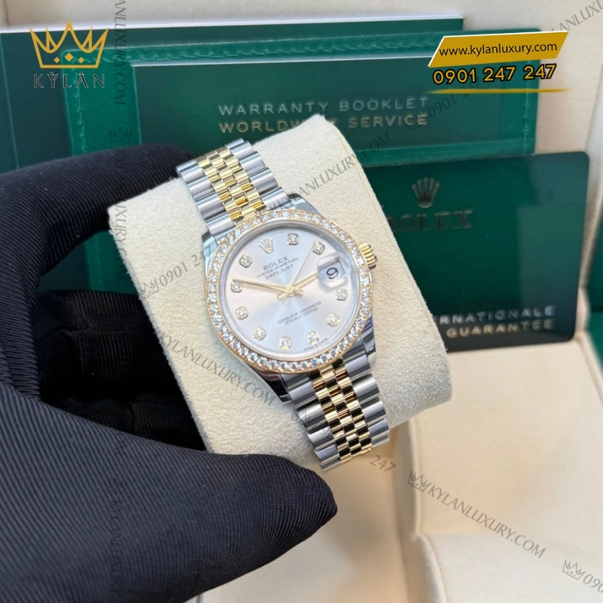 Kỳ Lân Luxury rolex datejust 31 278383rbr 0020 mat so bac 3 Đồng hồ Rolex Datejust 31 mặt số bạc 278383RBR-0020