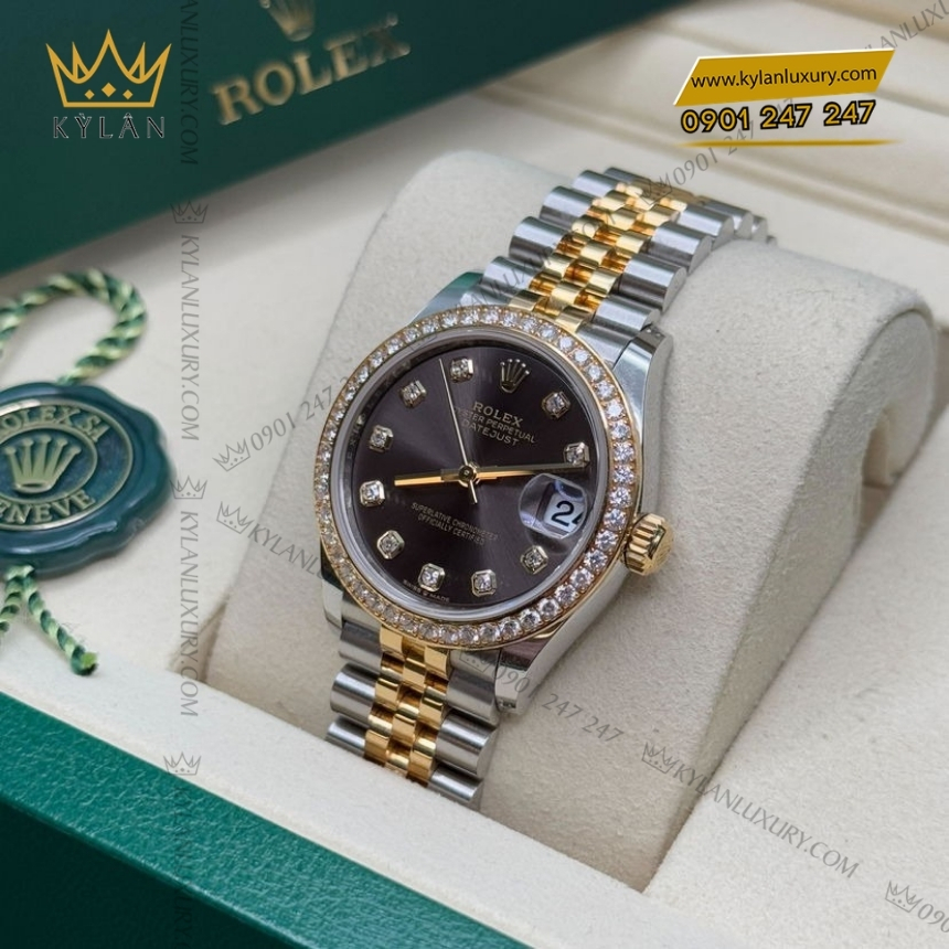 Kỳ Lân Luxury rolex datejust 31 278383rbr 0022 mat so xam 4 Rolex Datejust 31 mặt xám đậm 278283RBR-0022
