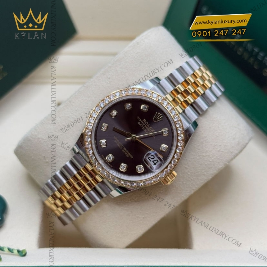 Kỳ Lân Luxury rolex datejust 31 278383rbr 0022 mat so xam 5 Rolex Datejust 31 mặt xám đậm 278283RBR-0022