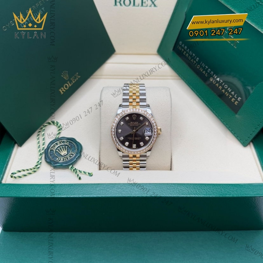 Kỳ Lân Luxury rolex datejust 31 278383rbr 0022 mat so xam 8 Rolex Datejust 31 mặt xám đậm 278283RBR-0022