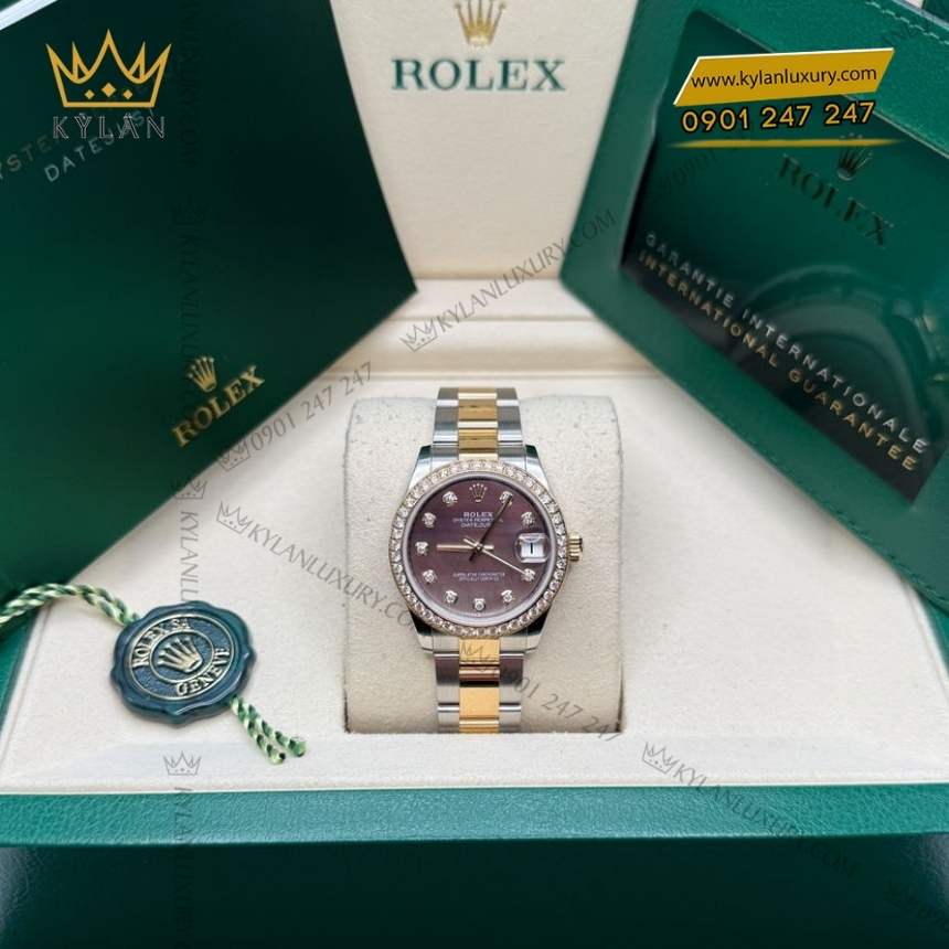 Kỳ Lân Luxury rolex datejust 31 278383rbr 0023 xa cu den 2 Đồng hồ Rolex Datejust 31 mặt xà cừ đen 278383RBR-0023