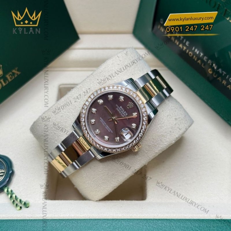 Đồng hồ Rolex Datejust 31 mặt xà cừ đen 278383RBR-0023