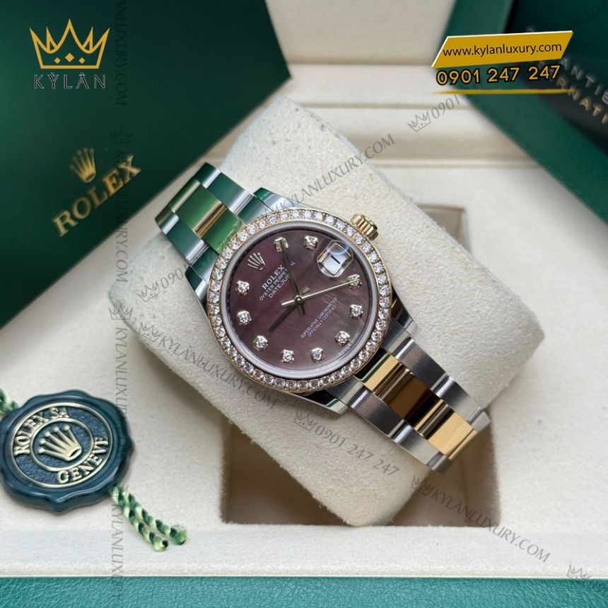 Kỳ Lân Luxury rolex datejust 31 278383rbr 0023 xa cu den 6 Đồng hồ Rolex Datejust 31 mặt xà cừ đen 278383RBR-0023