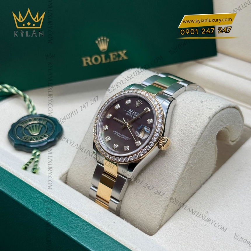 Kỳ Lân Luxury rolex datejust 31 278383rbr 0023 xa cu den 7 Đồng hồ Rolex Datejust 31 mặt xà cừ đen 278383RBR-0023