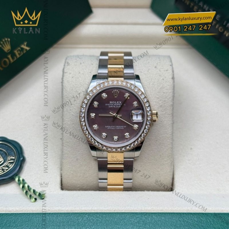 Đồng hồ Rolex Datejust 31 mặt xà cừ đen 278383RBR-0023