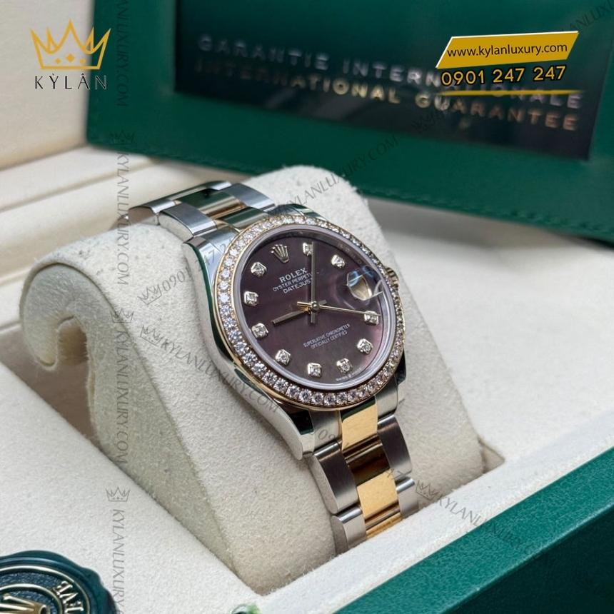 Kỳ Lân Luxury rolex datejust 31 278383rbr 0023 xa cu den 9 Đồng hồ Rolex Datejust 31 mặt xà cừ đen 278383RBR-0023