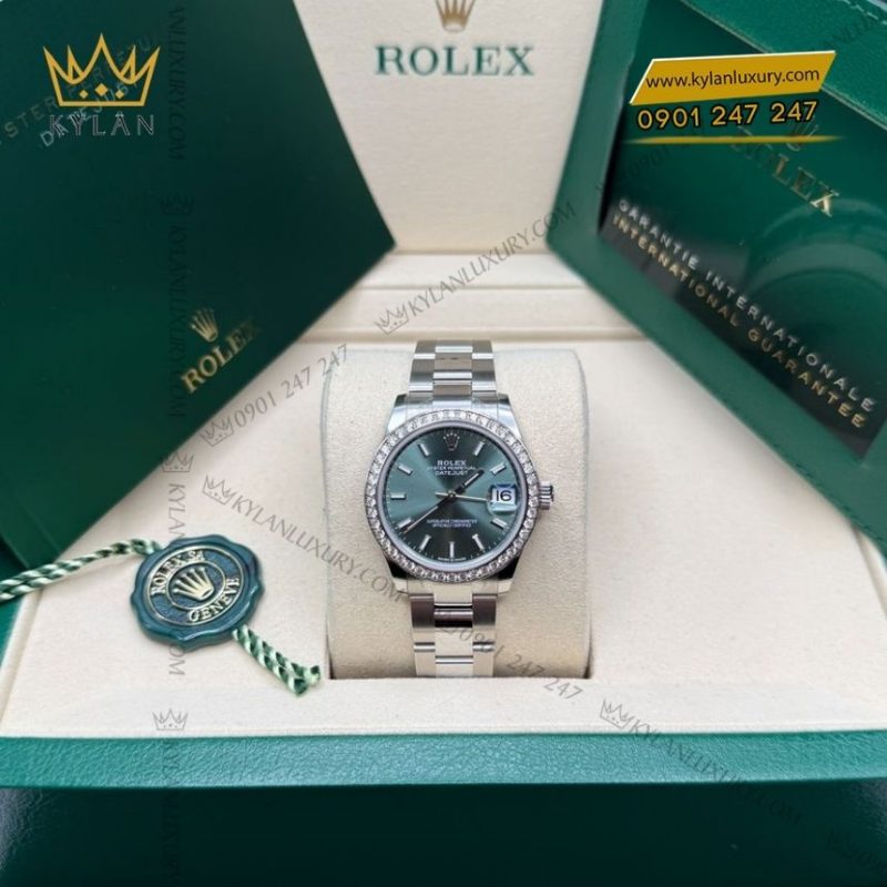 Đồng hồ Rolex Datejust 31 mặt số xanh mint 278384RBR-0021