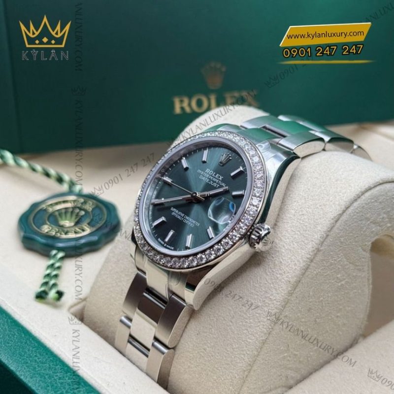 Đồng hồ Rolex Datejust 31 mặt số xanh mint 278384RBR-0021