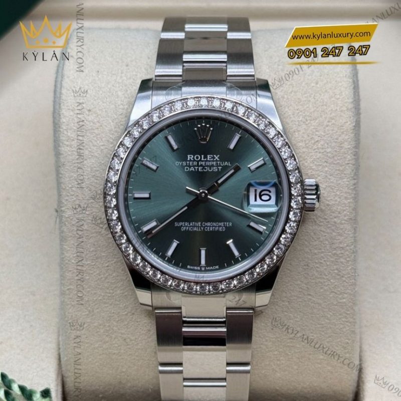 Đồng hồ Rolex Datejust 31 mặt số xanh mint 278384RBR-0021