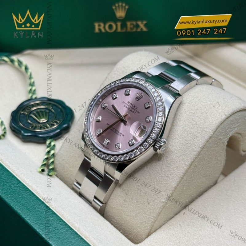 Đồng hồ Rolex Datejust 31 mặt hồng nạm kim cương 278384RBR-0035