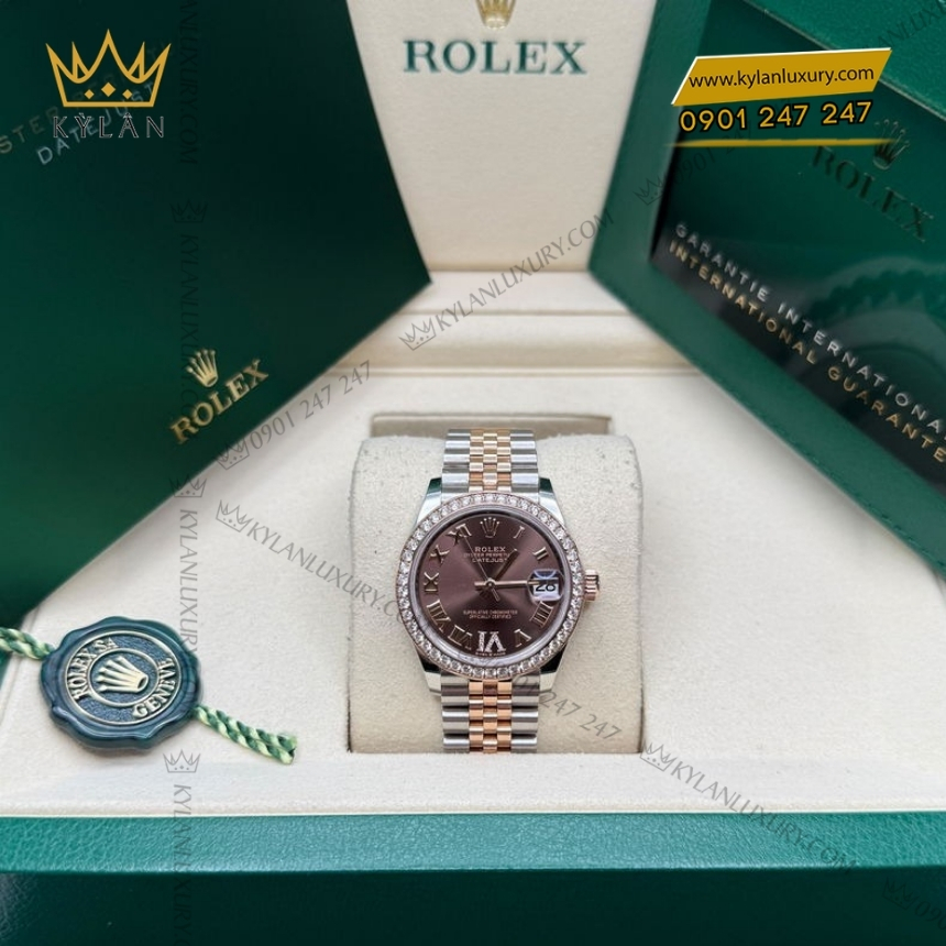 Kỳ Lân Luxury rolex datejust 31 chocolate 278381rbr 0006 9 Đồng hồ Rolex Datejust 31 mặt chocolate La Mã 278381RBR-0006