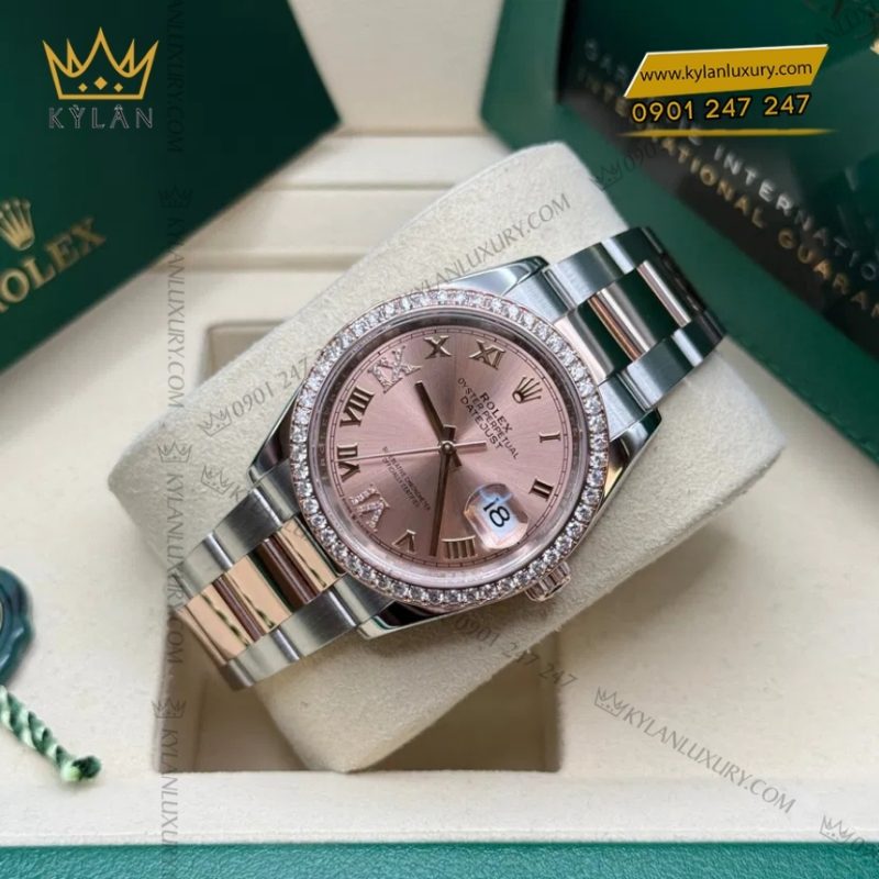 Đồng hồ Rolex Datejust 36 mặt số hồng vành kim 126281RBR-0016