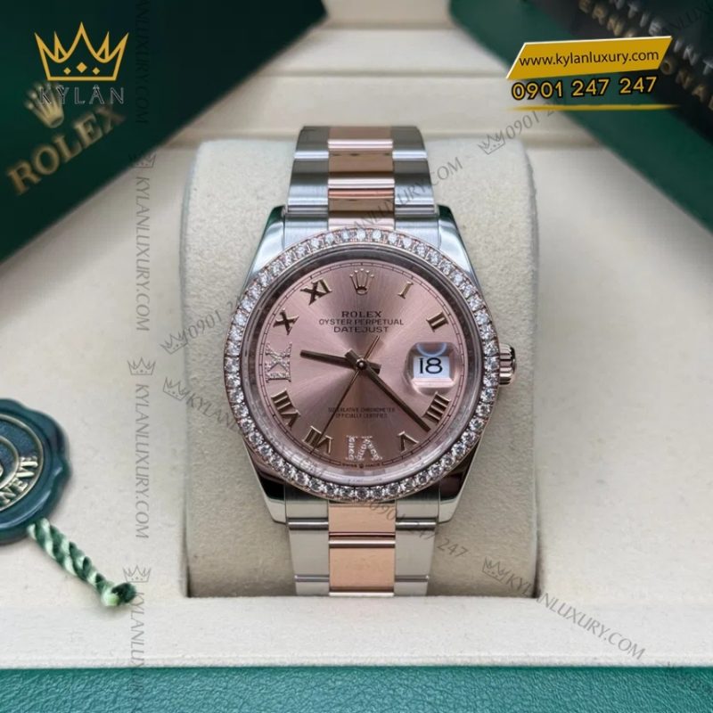 Đồng hồ Rolex Datejust 36 mặt số hồng vành kim 126281RBR-0016