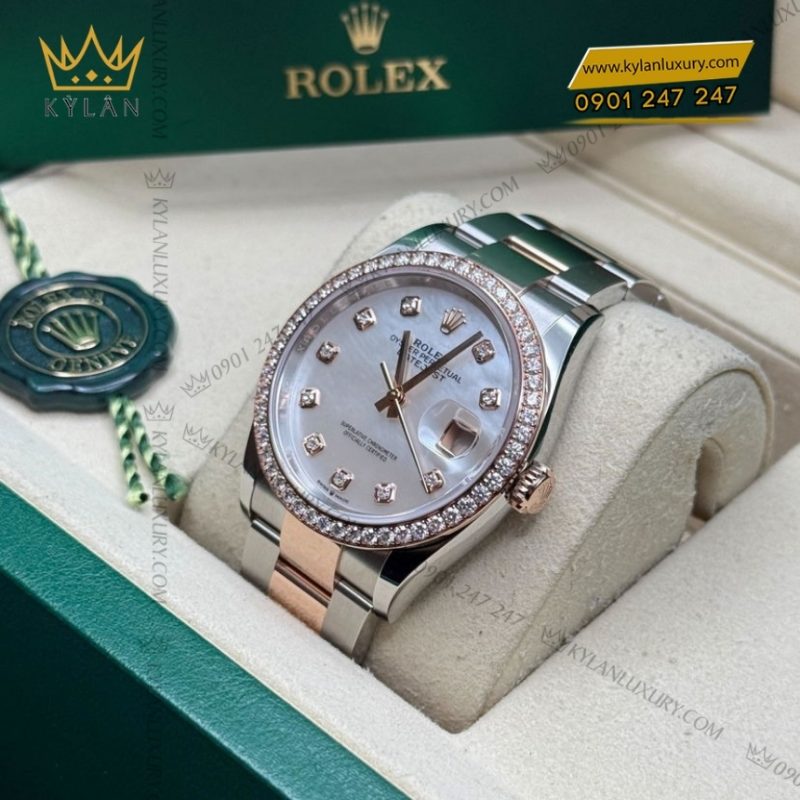 Đồng hồ Rolex Datejust 36 mặt xà cừ kim cương 126281RBR-0010