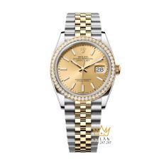 Đồng hồ Rolex Datejust 36 champagne cọc dạ quang 126283RBR-0001