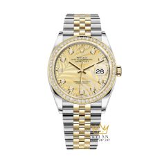 Đồng hồ Rolex Datejust 36 mặt lá cọ vàng 126283RBR-0029