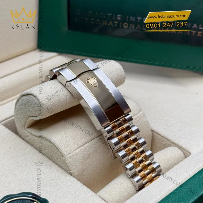 Kỳ Lân Luxury rolex datejust 36 126283rbr 0029 la co vang 7 Đồng hồ Rolex Datejust 36 mặt lá cọ vàng 126283RBR-0029
