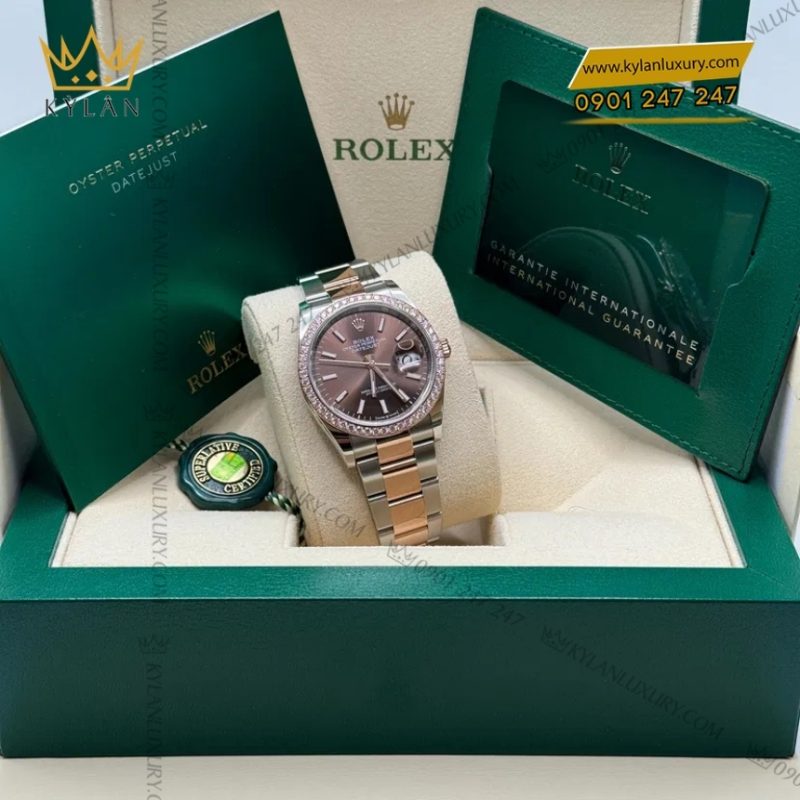 Đồng hồ Rolex Datejust 36 chocolate vành kim 126281RBR-0032