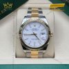 Đồng hồ Rolex Datejust 41 mặt trắng cọc dạ quang 126333-0015