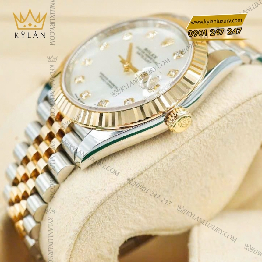 Kỳ Lân Luxury rolex datejust 41 126333 mat kham trai kim cuong 3 Đồng hồ Rolex Datejust 41 mặt khảm trai kim cương 126333