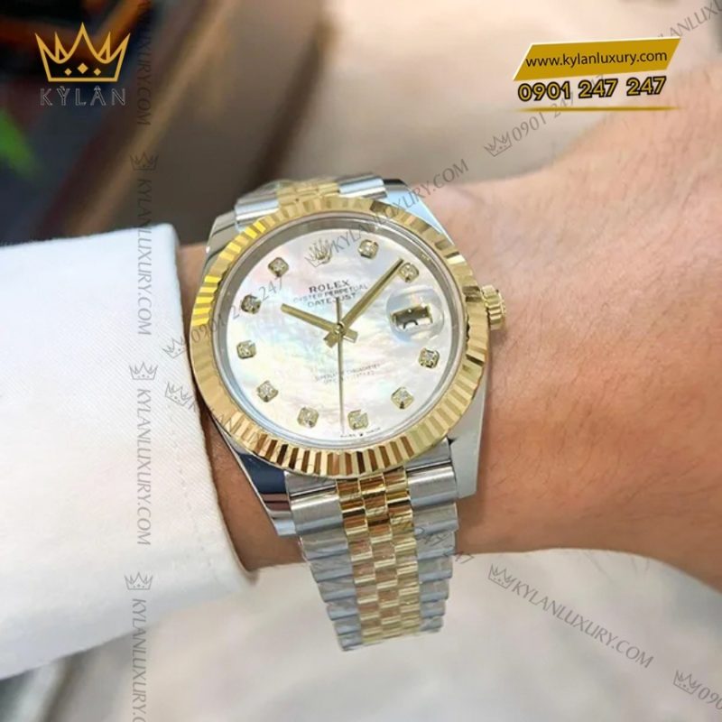 Đồng hồ Rolex Datejust 41 mặt khảm trai kim cương 126333