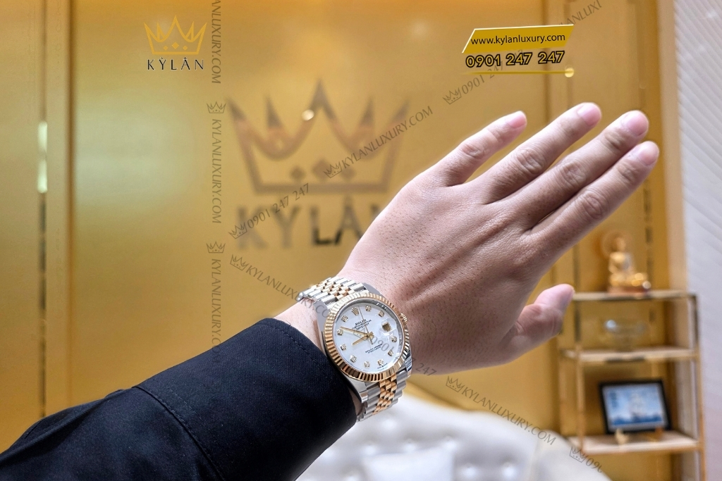 Kỳ Lân Luxury rolex datejust 41 126333 mat kham trai kim cuong 9 1 Đồng hồ Rolex Datejust 41 mặt khảm trai kim cương 126333