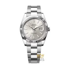 Đồng hồ Rolex Datejust 41 mặt bạc cọc dạ quang 126334-0003