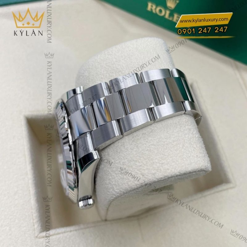 Đồng hồ Rolex Datejust 41 mặt bạc cọc dạ quang 126334-0003