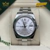 Đồng hồ Rolex Datejust 41 mặt bạc cọc dạ quang 126334-0003