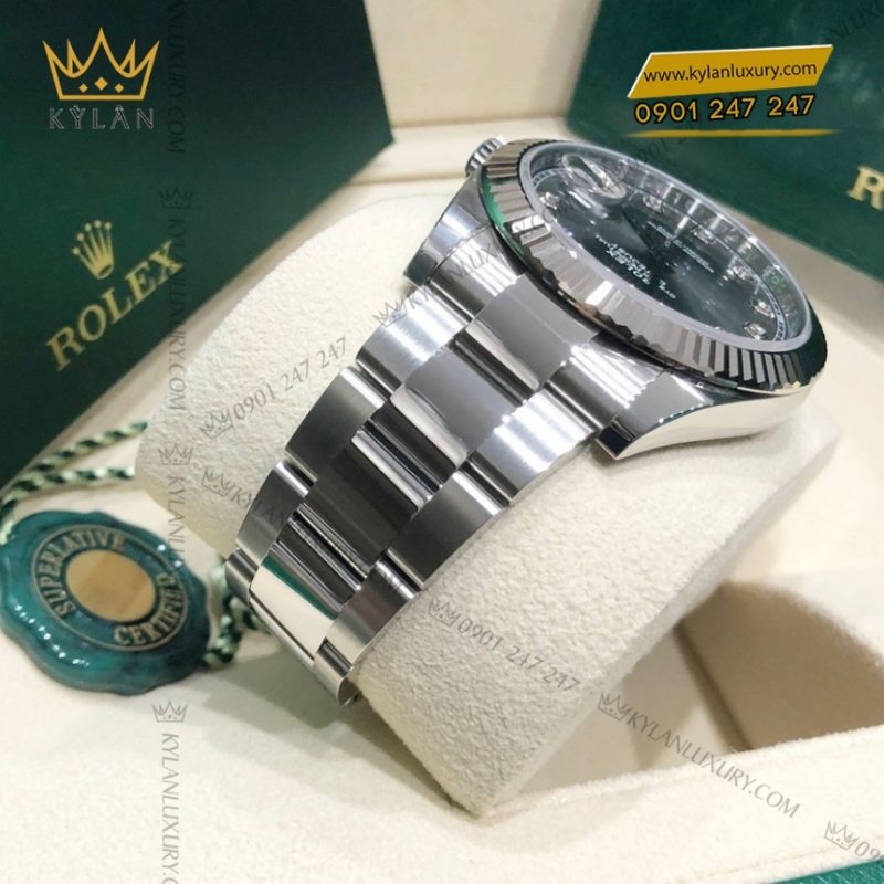 Đồng hồ Rolex Datejust 41 mặt xám kim cương 126334-0005