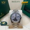 Đồng hồ Rolex Datejust 41 mặt xám kim cương 126334-0005