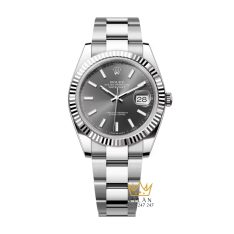 Đồng hồ Rolex Datejust 41 mặt xám cọc dạ quang 126334-0013