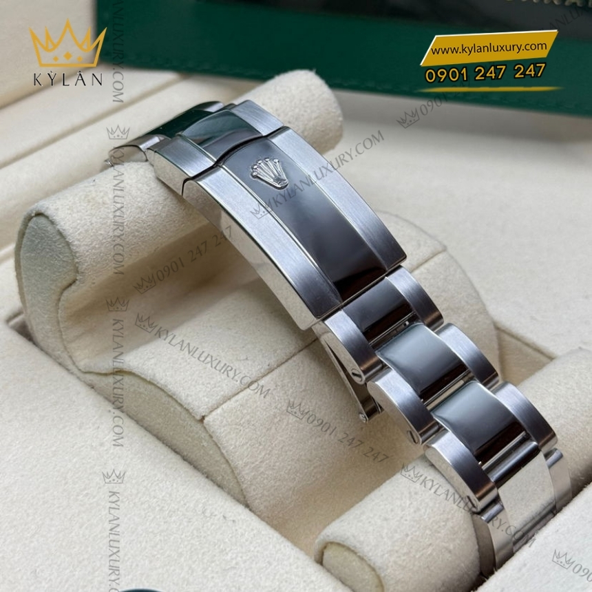 Kỳ Lân Luxury rolex datejust 41 126334 0017 den da quang 3 Đồng hồ Rolex Datejust 41 mặt đen cọc dạ quang 126334-0017