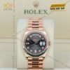 Đồng hồ Rolex Day Date 36 mặt xám kim cương 128235-0050