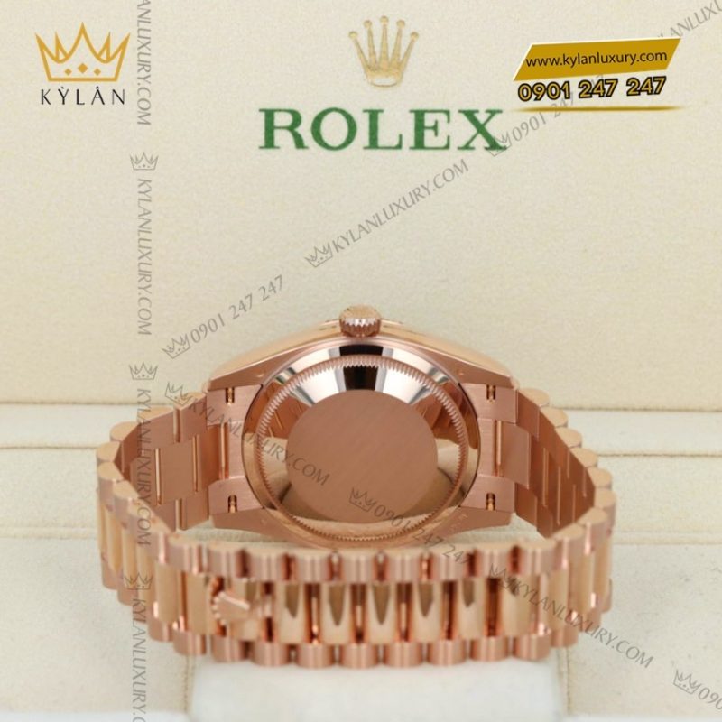 Đồng hồ Rolex Day Date 36 mặt xám kim cương 128235-0050
