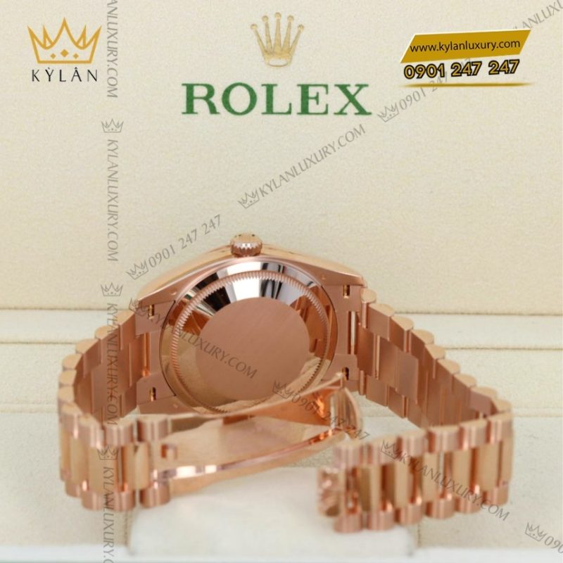 Đồng hồ Rolex Day Date 36 mặt xám kim cương 128235-0050