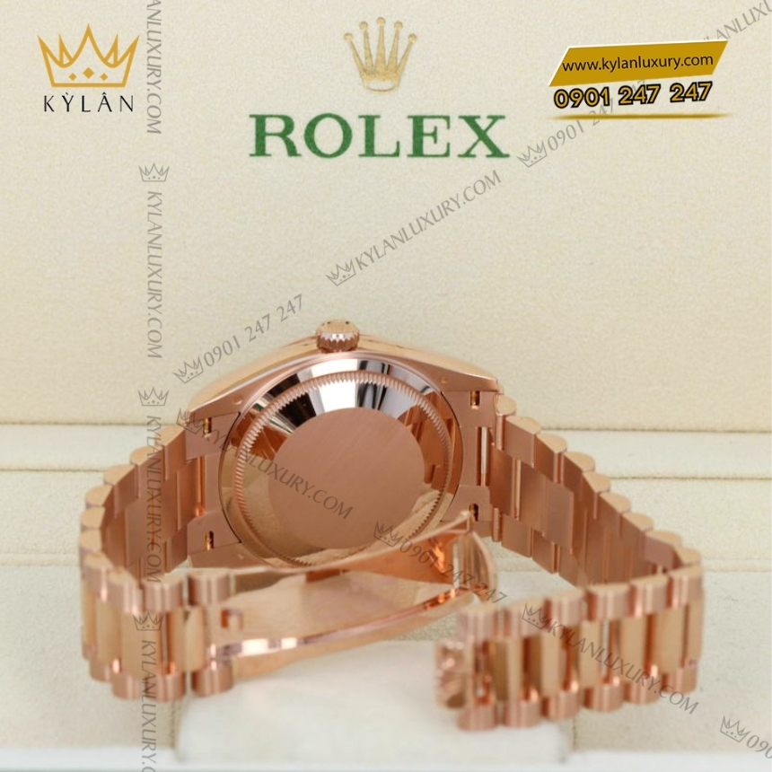 Kỳ Lân Luxury rolex day date 36 128235 0050 mat xam kim cuong 7 Đồng hồ Rolex Day Date 36 mặt xám kim cương 128235-0050
