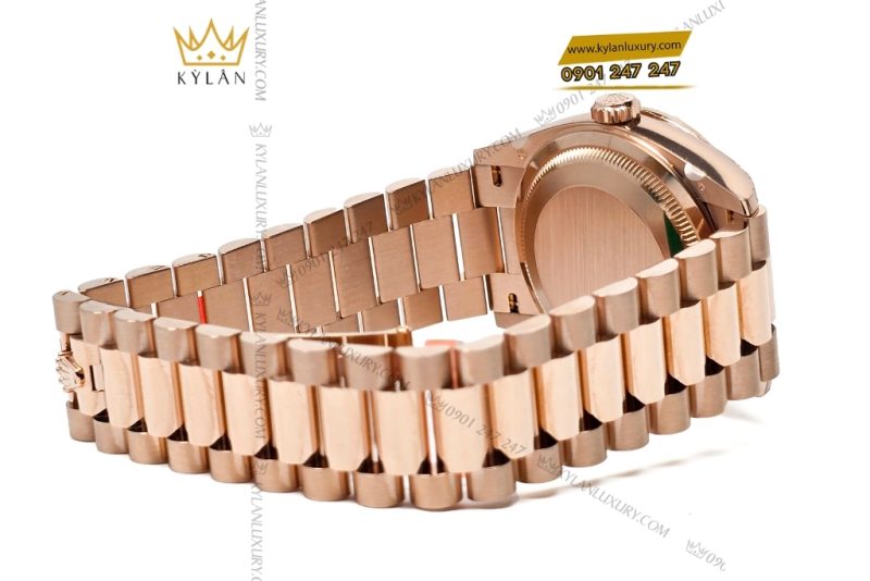Đồng hồ Rolex Day Date 36 mặt Olive custom vành kim tròn