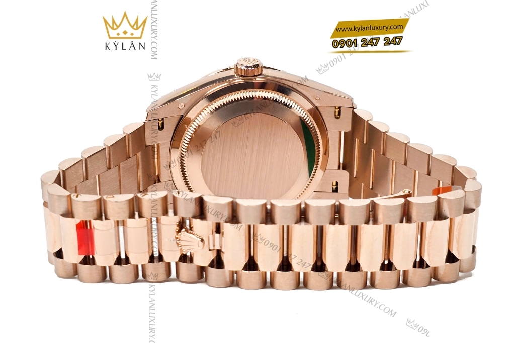 Kỳ Lân Luxury rolex day date 36 mat olive custom vanh kim tron 9 Đồng hồ Rolex Day Date 36 mặt Olive custom vành kim tròn