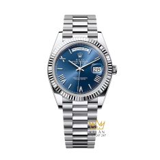 Đồng hồ Rolex Day Date 40 bạch kim mặt xanh dương 228236-0007