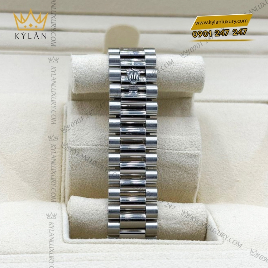 Kỳ Lân Luxury rolex day date 40 228236 0007 xanh bright blue 7 Đồng hồ Rolex Day Date 40 bạch kim mặt xanh dương 228236-0007