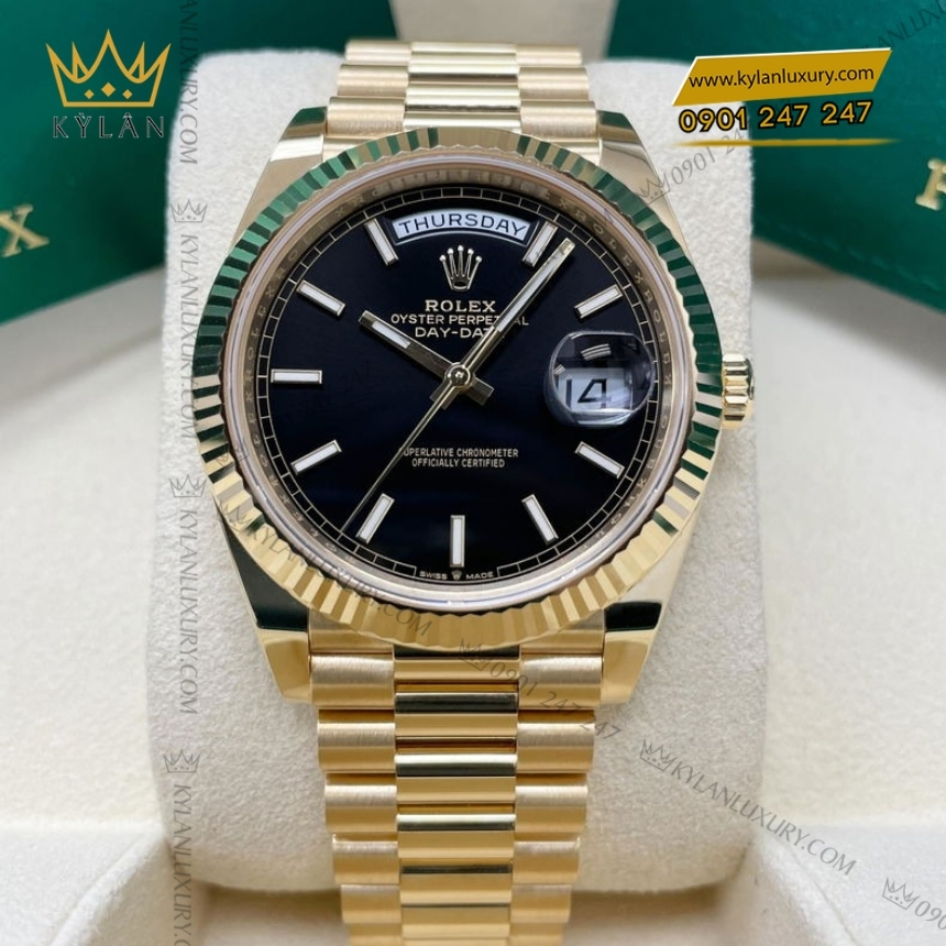 Kỳ Lân Luxury rolex day date 40 228238 0067 mat so den 5 Đồng hồ Rolex Day Date 40 mặt số đen 228238-0067