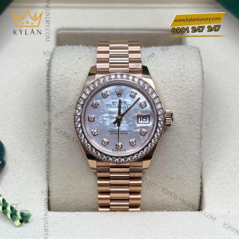 Đồng hồ Rolex Lady Datejust 28 mặt xà cừ kim cương 279135RBR-0010